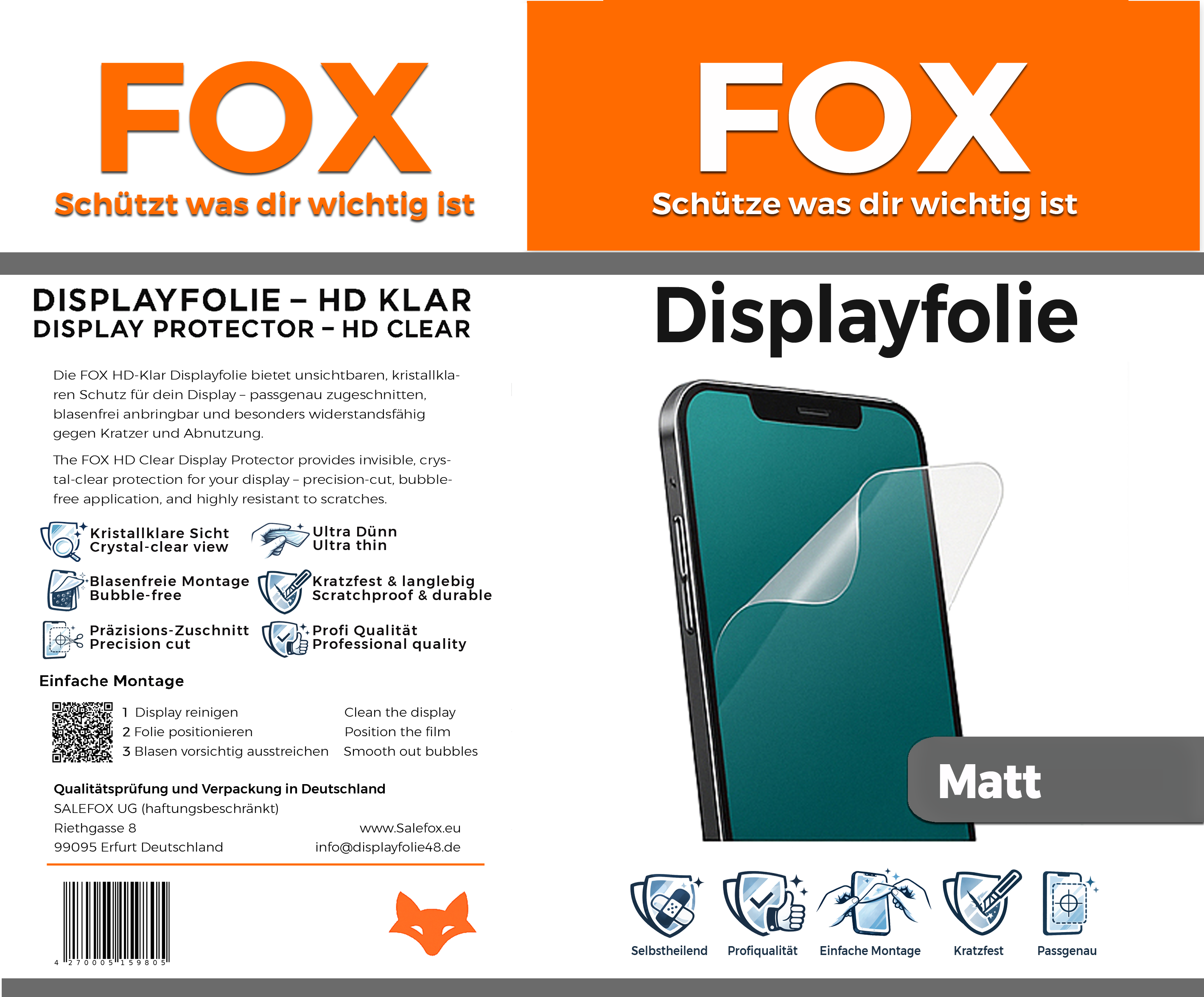 Matte Displayfolie für dein VIVO